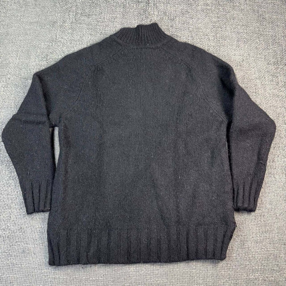 VS Sport Snowflake Wool Sweater Unisex Medium Black 90s Vintage Quarter Zip - Picture 9 of 12